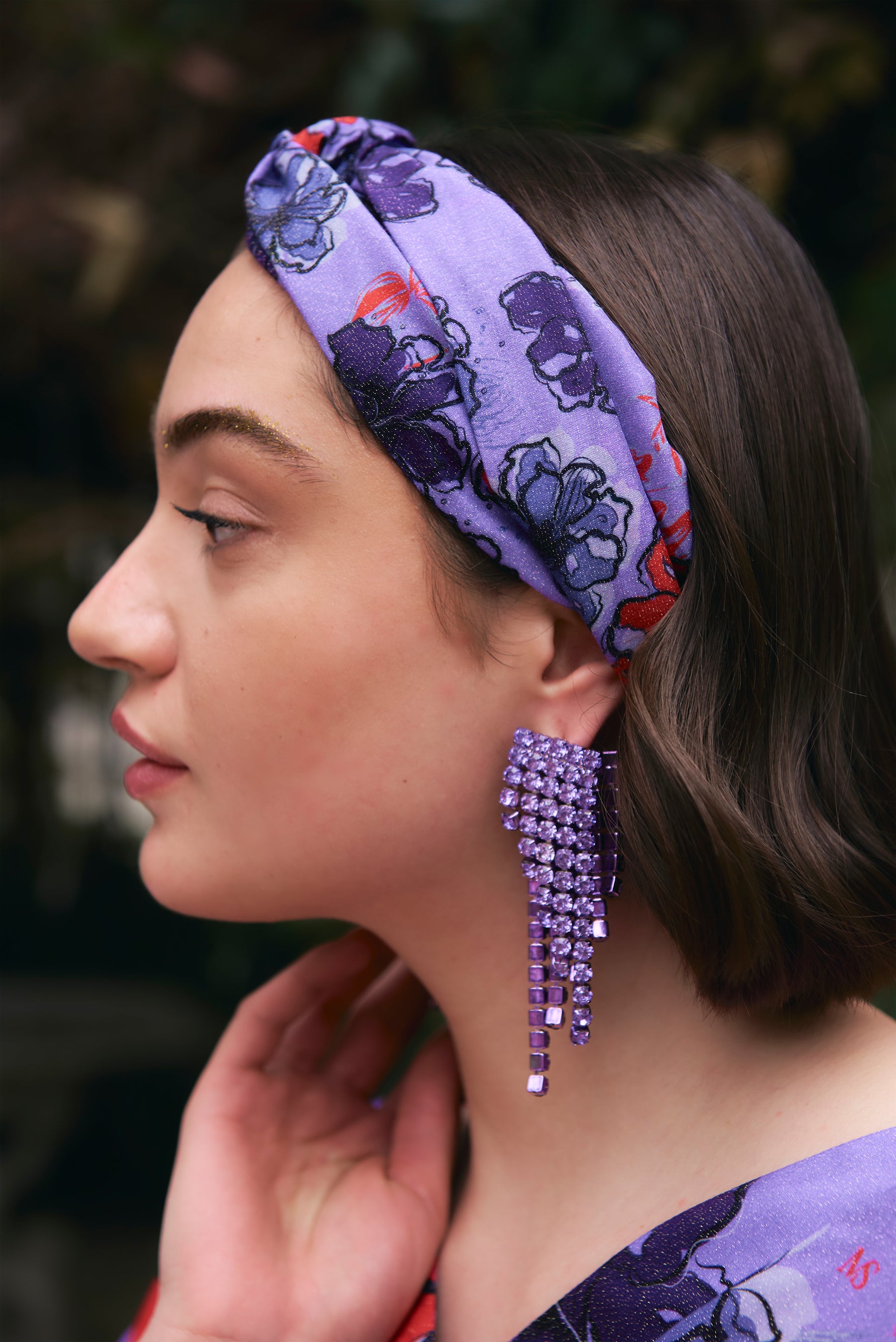 Floral Fragments Headband (purple)
