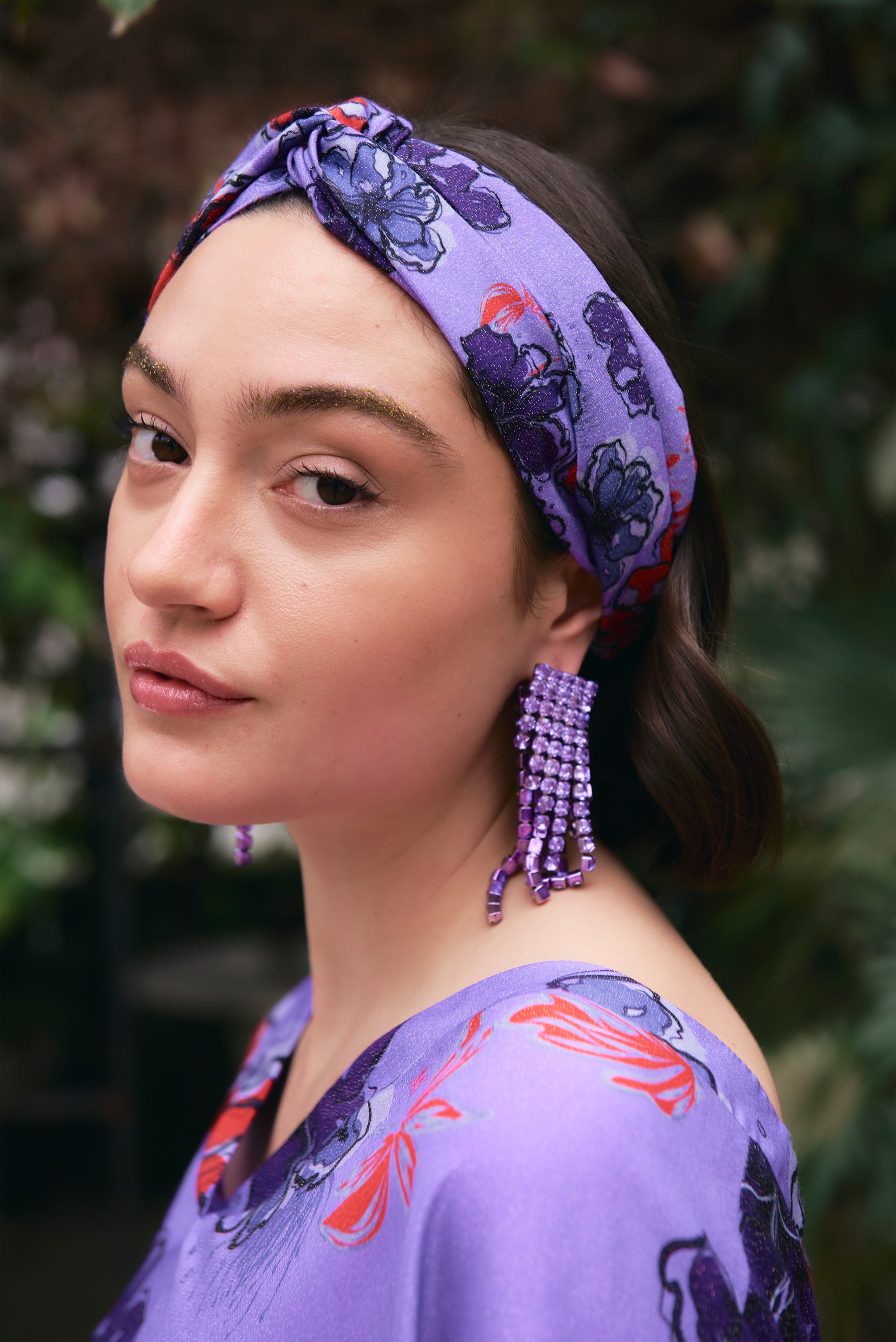 Floral Fragments Headband (purple)