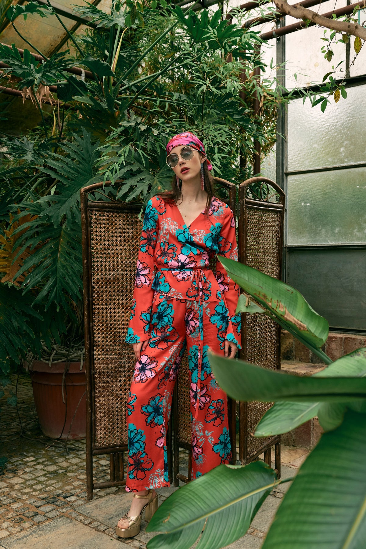 Floral Fragments Scarf (pink)