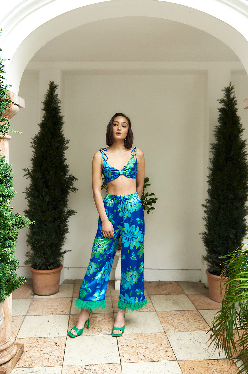 Bold Botanicals Pants (blue/green)