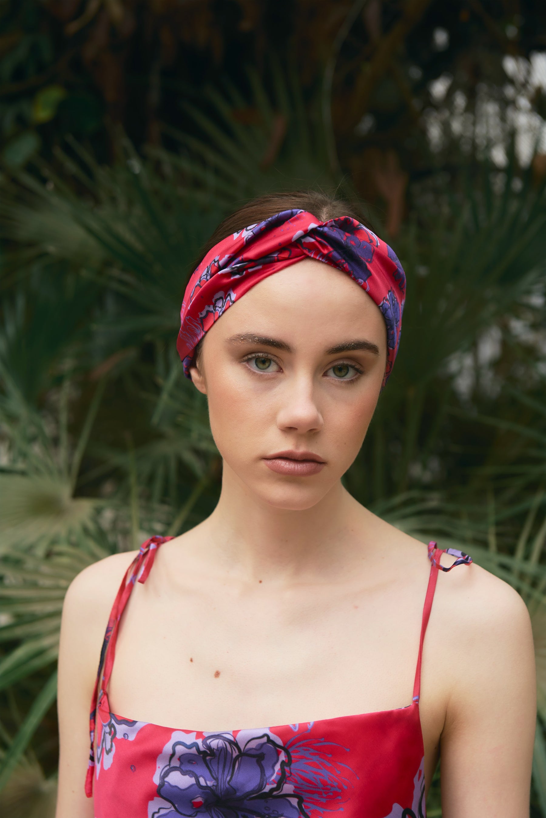Floral Fragments Headband (red)