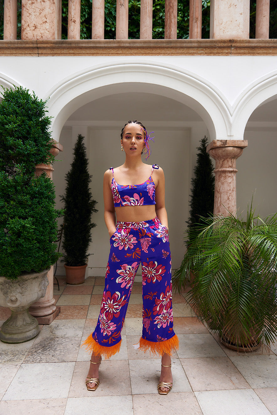 Bold Botanicals Pants (purple/orange)